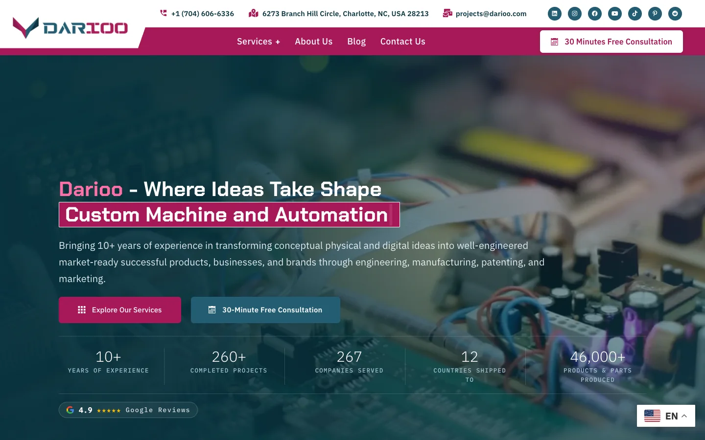 Darioo: Industrial website + interactive product story